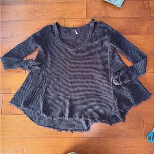 Free People Dark Grey sweater long sleeve top